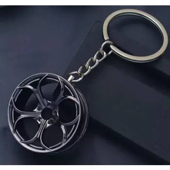 Felni kulcstartó fémből - fekete - W16362-2BK