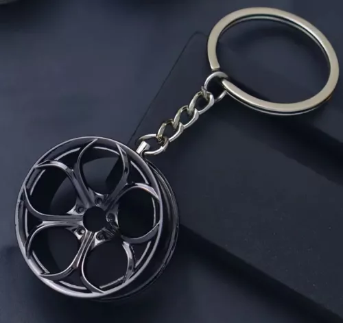 Felni kulcstartó fémből - fekete - W16362-2BK