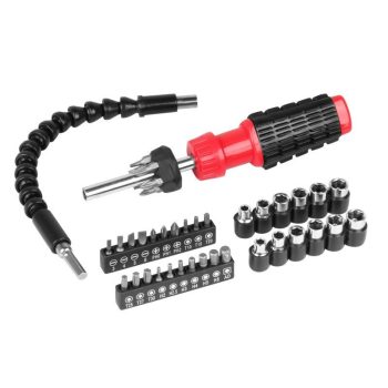   Csavarhúzó flexibilis hosszabbítóval, bitekkel és dugókulcsokkal - 40darabos készlet
