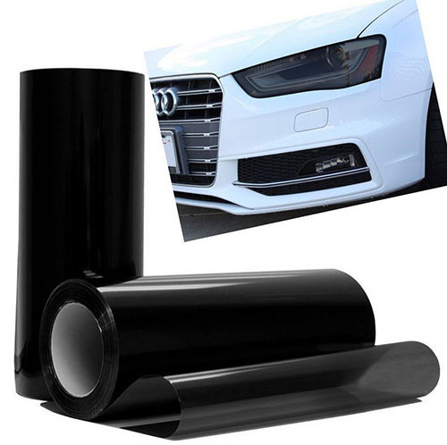 Autó lámpafólia - sötét fekete - 1mx30cm - A90048