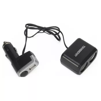 Szivargyújtó elosztó 2-es + USB 12V