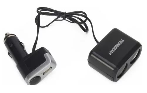Szivargyújtó elosztó 2-es + USB 12V