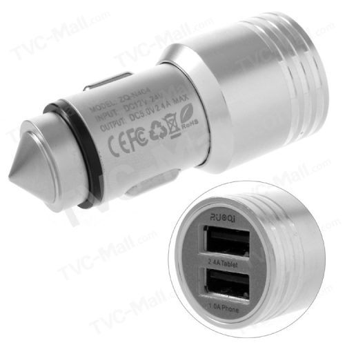 2-es USB töltő elosztó + ablaktörő - AQ-036