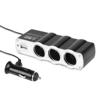 3-as szivargyújtó elosztó + 1USB - 12/24V