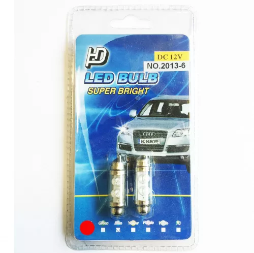 Szofita LED párban - 12V - piros - 36mm