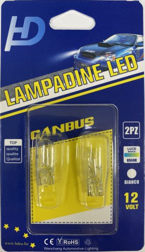 T10 W5W halogén izzó fehér - HDT10PW