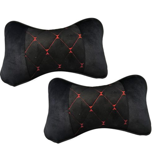 Nyakpárna steppelt mintázattal - fekete/piros - 2 db-os