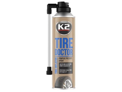 K2 Tire Doctor felfújó spray defektes gumiabroncsok javítására - 400 ml