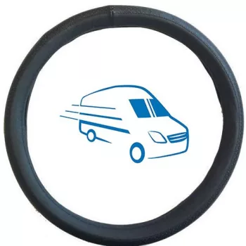 Teherautós bőrhatású kormányvédő - fekete - 42cm