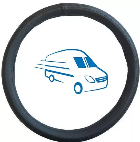 Teherautós bőrhatású kormányvédő - fekete - 42cm