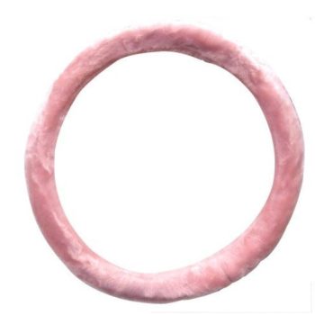 Plüss kormányvédő - pink - 37-39cm