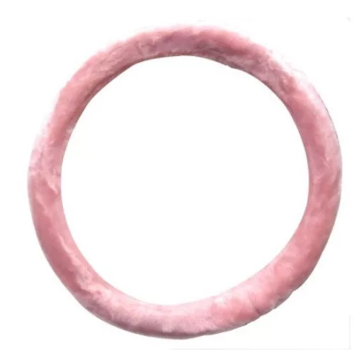 Plüss kormányvédő - pink - 37-39cm