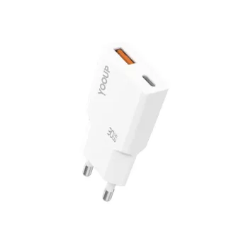   YOOUP 30W ultra vékony dupla hálózati töltő - USB/TYPE-C PD - NC113-D