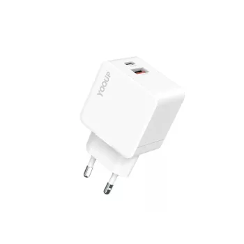 YOOUP 30W dupla hálózati töltő - USB/TYPE-C - NC55-D 