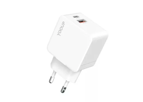 YOOUP 30W dupla hálózati töltő - USB/TYPE-C - NC55-D 