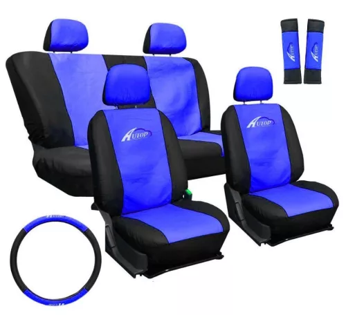 11 részes univerzális üléshuzat - kék-fekete