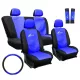11 részes univerzális üléshuzat - kék-fekete