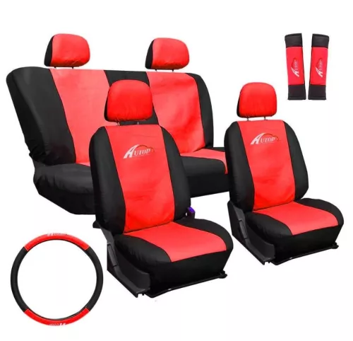 11 részes univerzális üléshuzat - piros-fekete