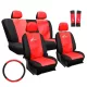 11 részes univerzális üléshuzat - piros-fekete