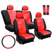 11 részes univerzális üléshuzat - piros-fekete