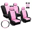 11 részes univerzális üléshuzat - rózsaszín-fekete