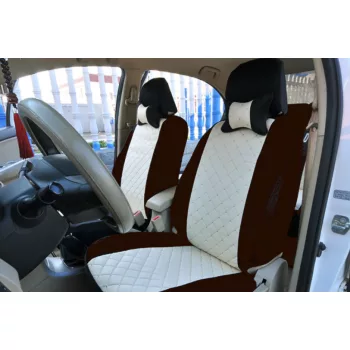   8 részes univerzális steppelt üléshuzat szett szett - bézs/barna