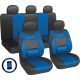 Univerzális 11 részes deréktámaszos üléshuzat szett - kék-fekete - AG28505