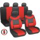 Univerzális 11 részes deréktámaszos üléshuzat szett - piros-fekete - AG28505