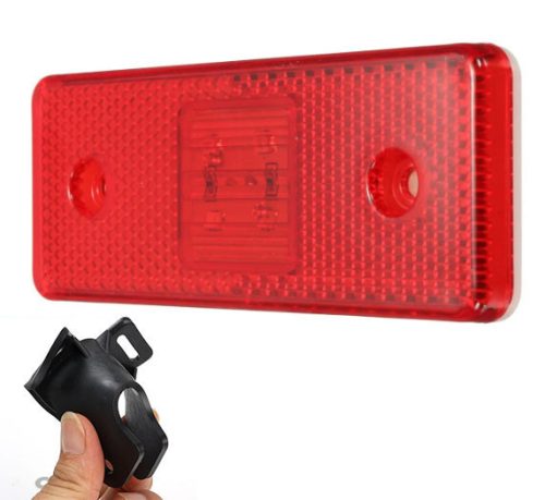 6 LED-es szélességjelző tartóval - 12-24V - E jeles - piros