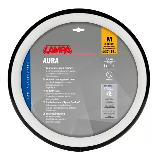 Lampa Aura kormányvédő - M - 37-39 cm - fehér/fekete