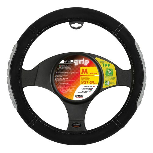 Lampa Gel Grip kikroszálas kormányvédő huzat - M 37-39cm - fekete/szürke
