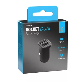 Lampa szivargyújtós USB töltő - 2400mA 12/24V