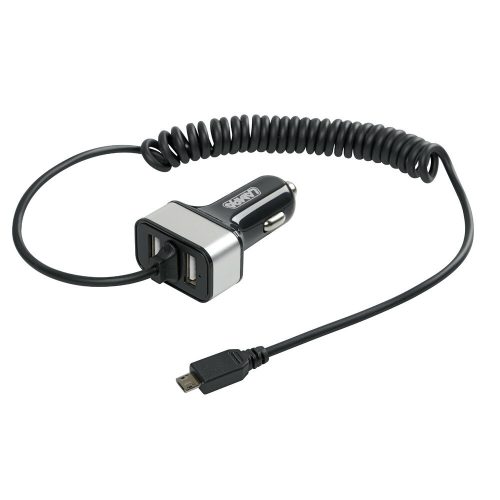 Lampa szivargyújtós töltő 2xUSB, Micro USB 150cm kábellel -  5.8A 12/24V