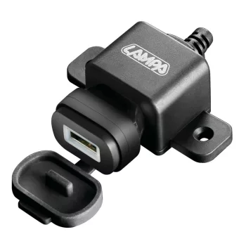   Lampa USB-FIX OMEGA - IP64 USB töltőaljzat motorkerékpárra - 2400mA - 12/24V