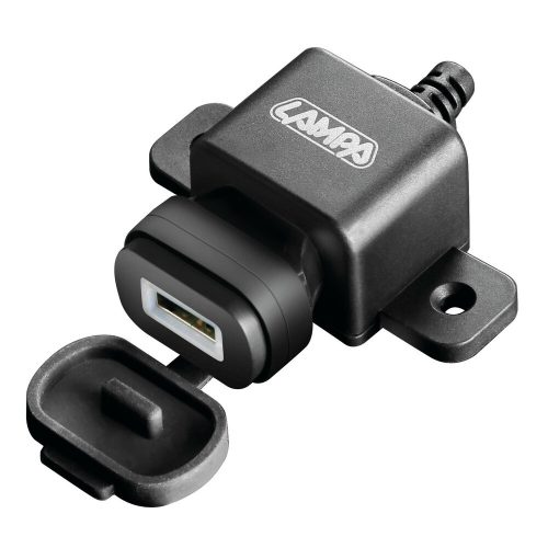 Lampa USB-FIX OMEGA - IP64 USB töltőaljzat motorkerékpárra - 2400mA - 12/24V