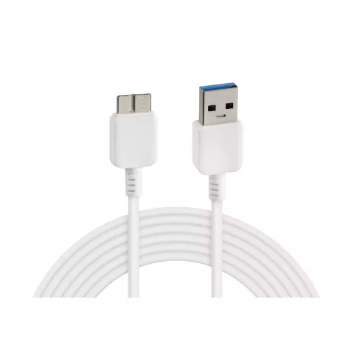 Lampa microUSB adatkábel - fehér - 100cm