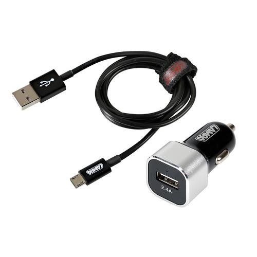Lampa - szivargyújtós töltő - 2400mA + 1 Micro USB kábel 100cm 