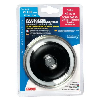 Lampa - 12V-os tányérkürt, 3A, 100mm, mély