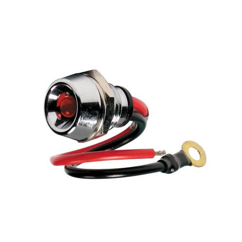Lampa 12/24V LED jelzőfény (menetes), piros színű