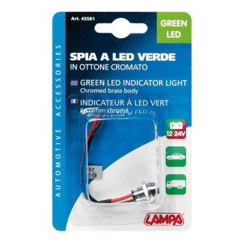 Lampa 12/24V LED jelzőfény (menetes), zöld színű