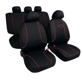   LAMPA Chic - 9 részes üléshuzat szett, univerzális, fekete-pink