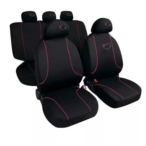 LAMPA Chic - 9 részes üléshuzat szett, univerzális, fekete-pink