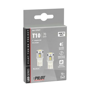 Lampa 6-12V T10 (W5W) 6 SMD LED, fehér színű - párban