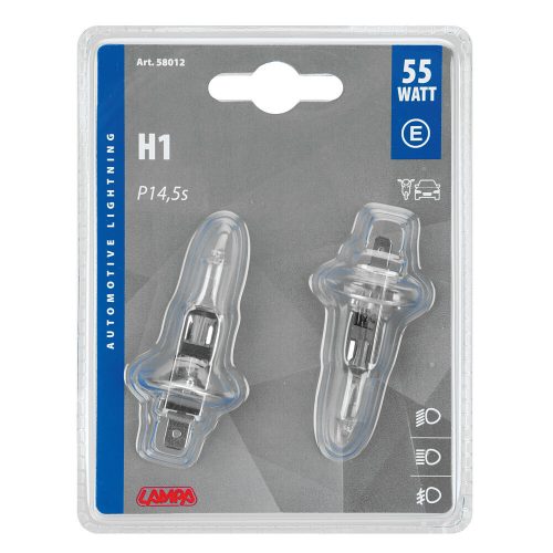 Lampa 12V H1 55W halogén izzó - párban