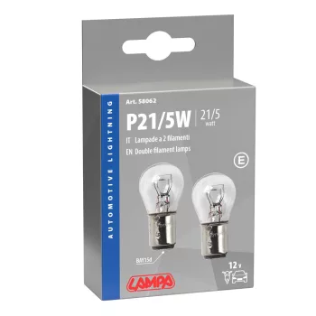 Lampa BAY15D (P21/5W) izzó, - párban
