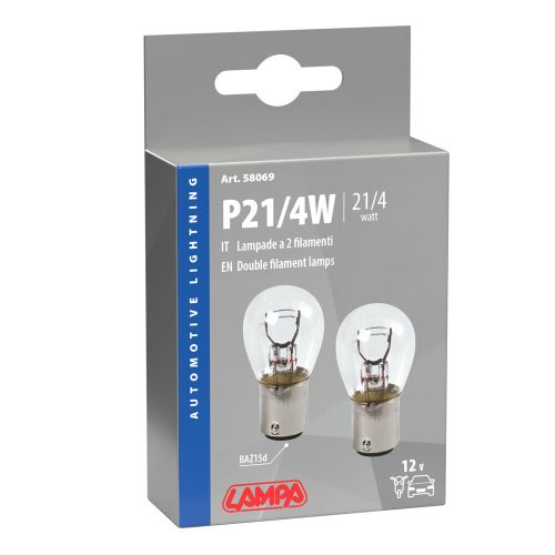 Lampa BAZ15D (P21/4W) izzó, - párban