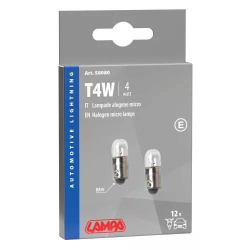 Lampa BA9S halogén izzó - 12V/4W - párban