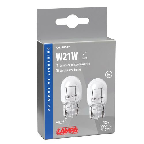 Lampa W21W (W3x16d) izzó, - párban