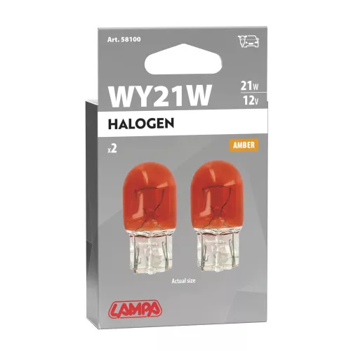 Lampa WY21W (W3x16d) izzó, sárga színű, - párban