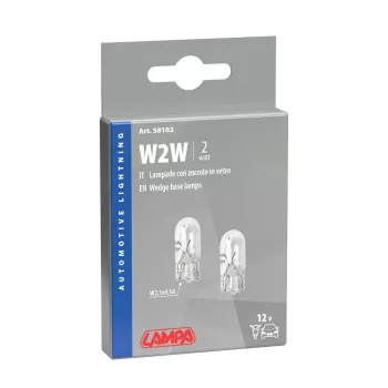   Lampa W2,1x9,5d halogén izzó - 12V/2W - üvegfejű - párban